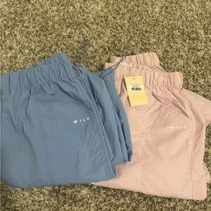 Wilo  parachute pants  in Blue and Pink small .